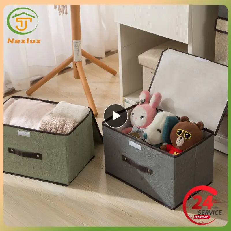 

Clothing Underwear Sock And Kid Toy Bedroom Shelf With Cover Cotton Linen Fabric Boxes Hot Storage Box Cosmetics Household 2023