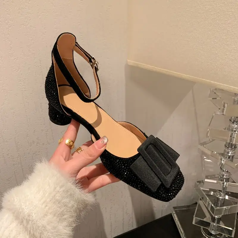 

Two-Piece Fashion Comfortable Natural Genuine Leather High Heel Shoes Pure Colour Summer Party Wedding Women Sandals