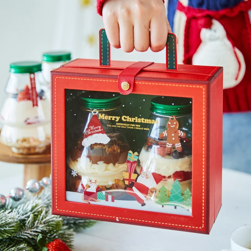 

Christmas Cookie Jar Candy Biscuits Storage Box Sealed Christmas Tree Jar for Milk Tea Bottle Snack Storage Jar Food Container