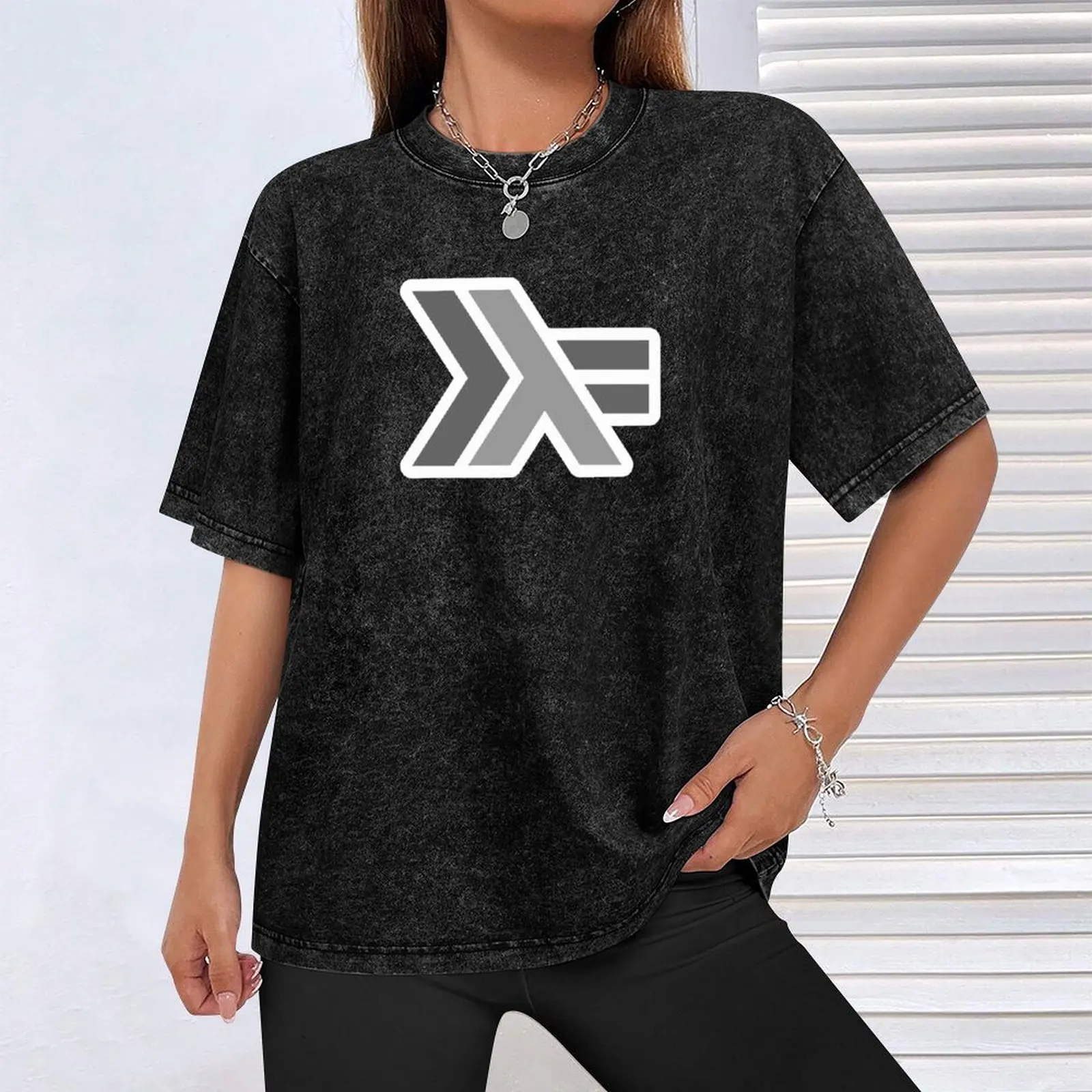 Футболка Haskell (круглый контур) летний топ больших размеров хлопковая футболка с