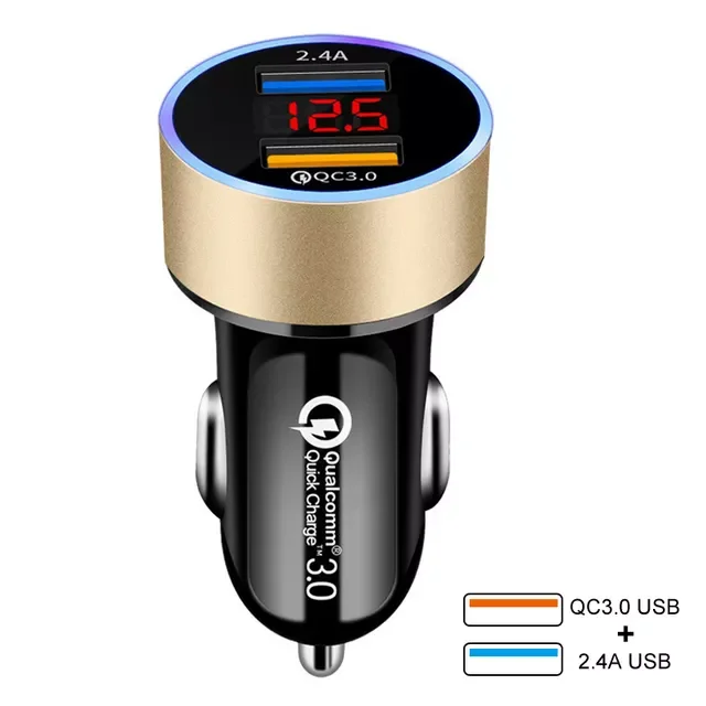 

Car Charger Fast Quick Charge 3.0 For Samsung Galaxy A51 A71 A50 A70 A10 A20 S20 S8 S9 S10 Mobile Phone Dual USB Car Charger