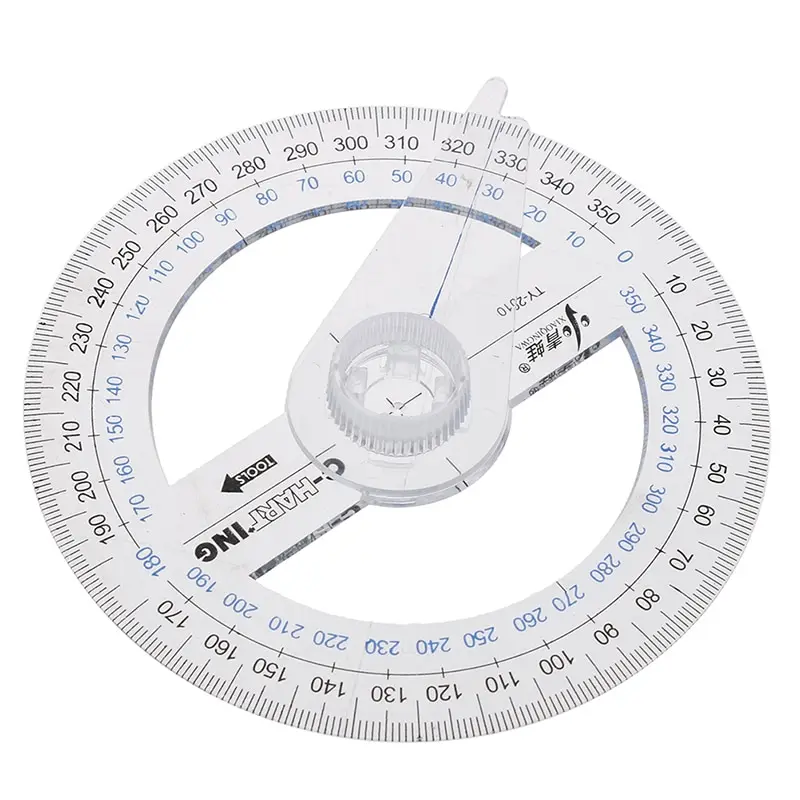 

1 Pcs Portable All Circular 10cm Plastic 360 Degree Pointer Protractor Ruler Angle Finder Swing Arm For School Office Supplies