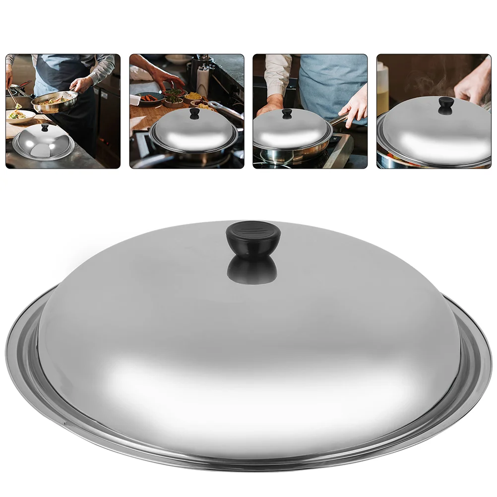 

Lid Pan Pans Stainless Steel Potmetalhandled Scald Anti Cover Saucepan Frying Lids Pots
