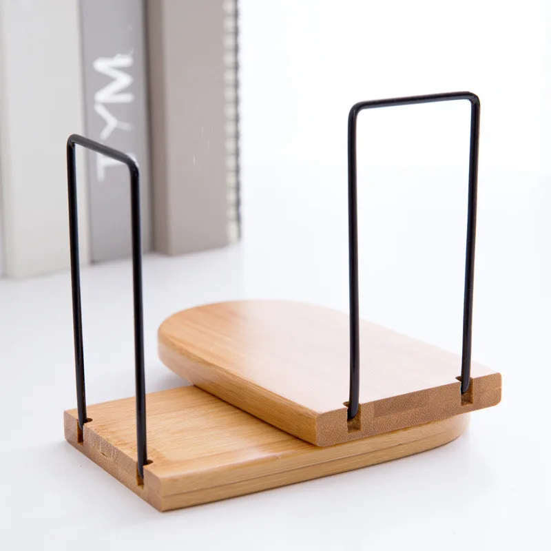 

Office Home Bookends 1pcs Nature Beech Wood Book Stand Anti-skid Bookends Book Ends Shelf Holder Desktop Organizer Bookrack