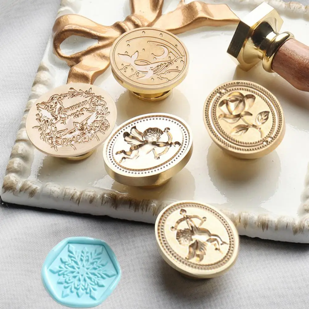 

Wax Stamp Head Exquisite Clear Texture Multi Patterns DIY Alloy Rose Butterfly Envelope Invitation Wax Seal Head Wedding Supply