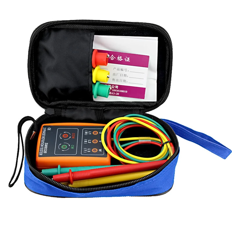 

3-фазный Переменный Ток 60 В-600 В Цифровой Тестер Фазового Индикатора Вращающийся Испытательный Детектор Со Светодиодной Под...