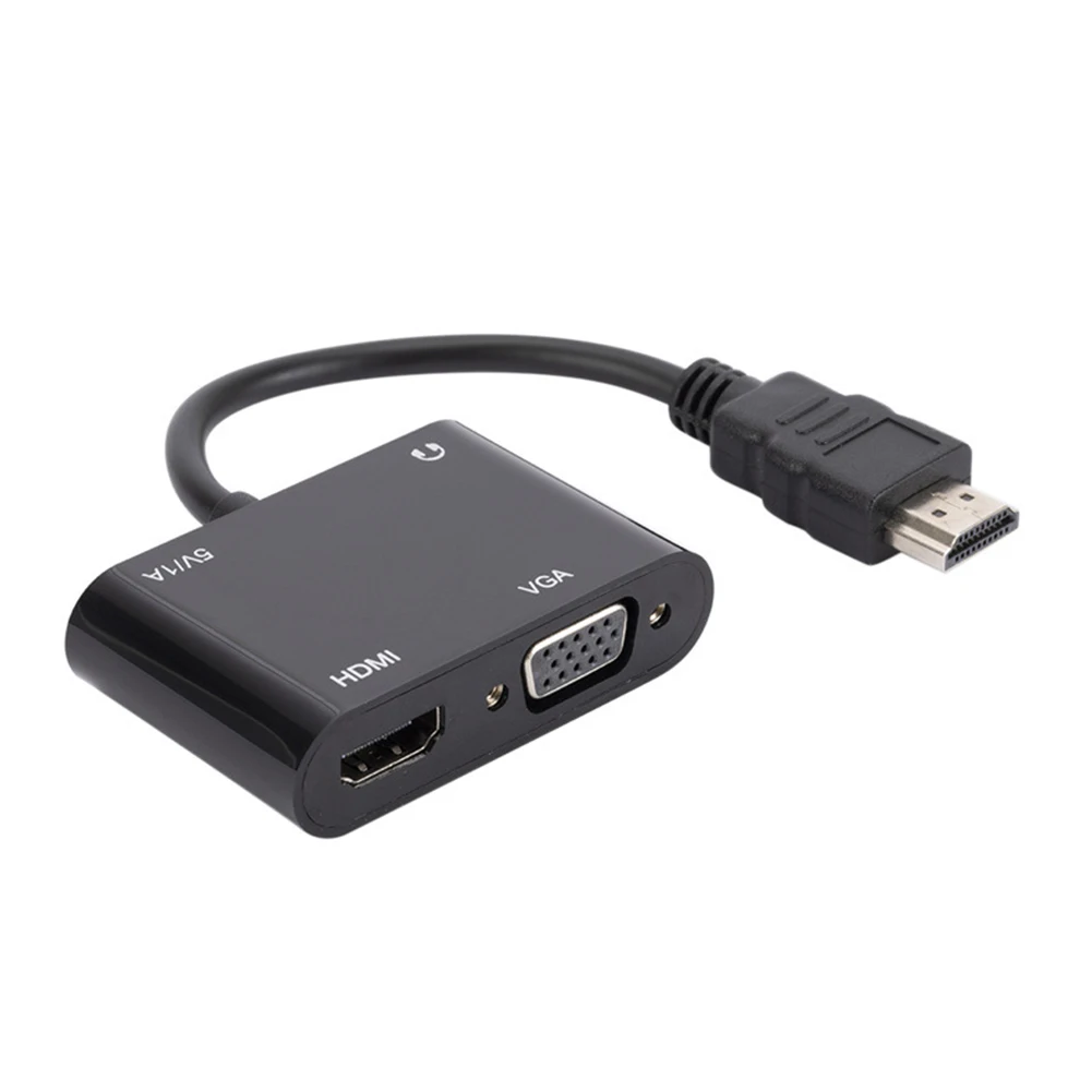 1 в 2 выхода HDMI-совместим с HDMI-совместимый адаптер VGA 3 5 мм аудио HD ТВ разветвитель