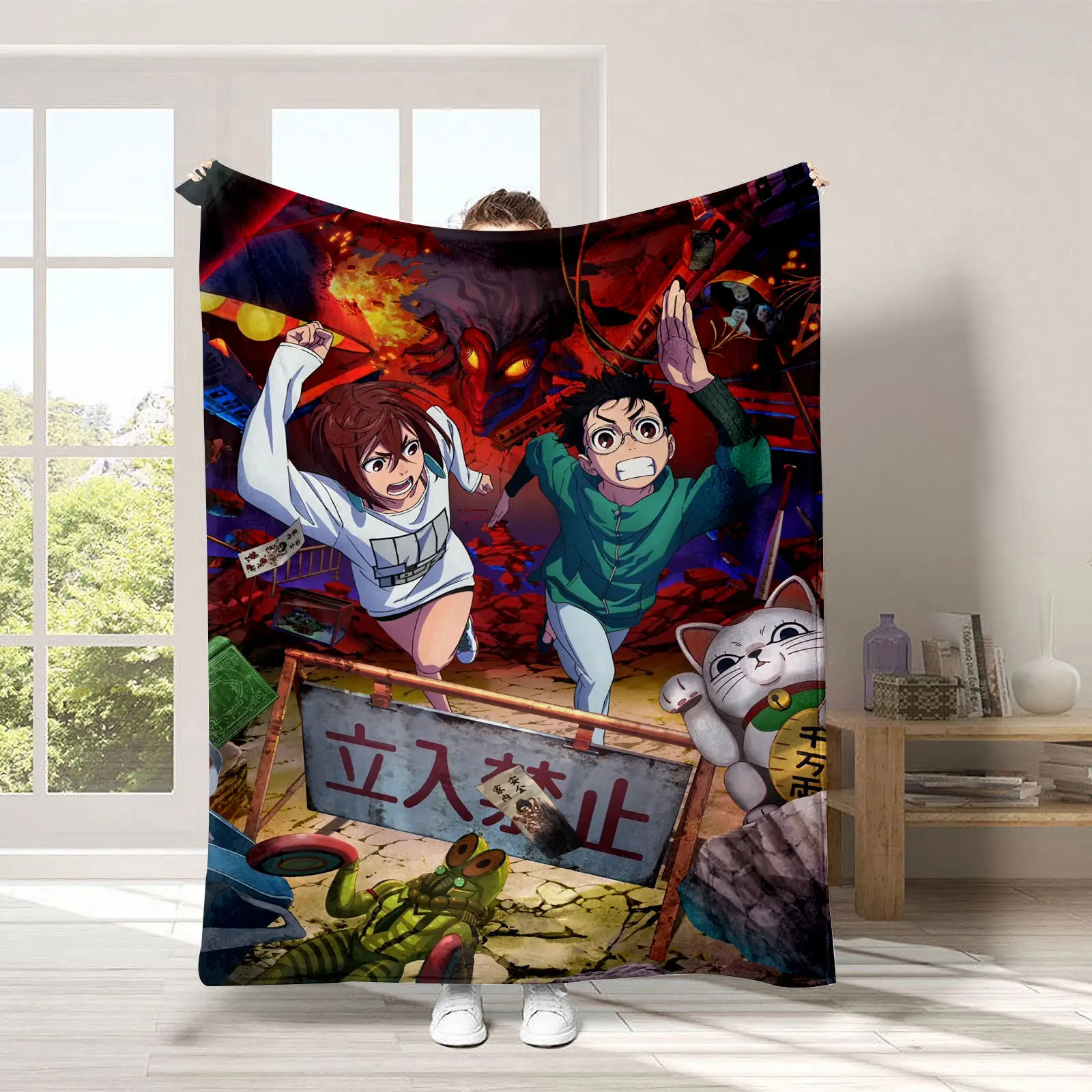Горячее одеяло в стиле аниме Dandadan мягкий ковер достаточно дивана кемпинга