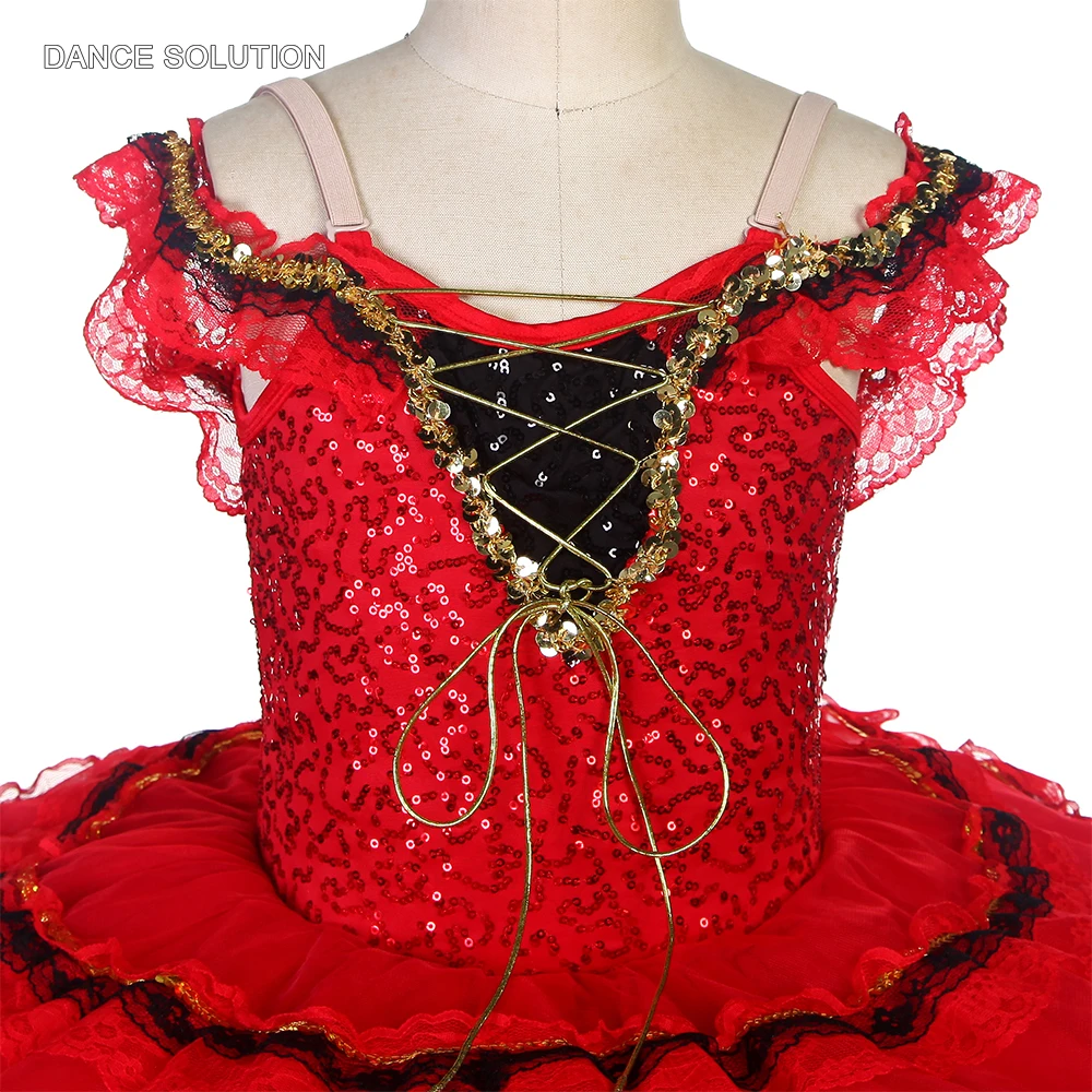 Красное балетное платье-пачка с открытыми плечами блестящее женское платье