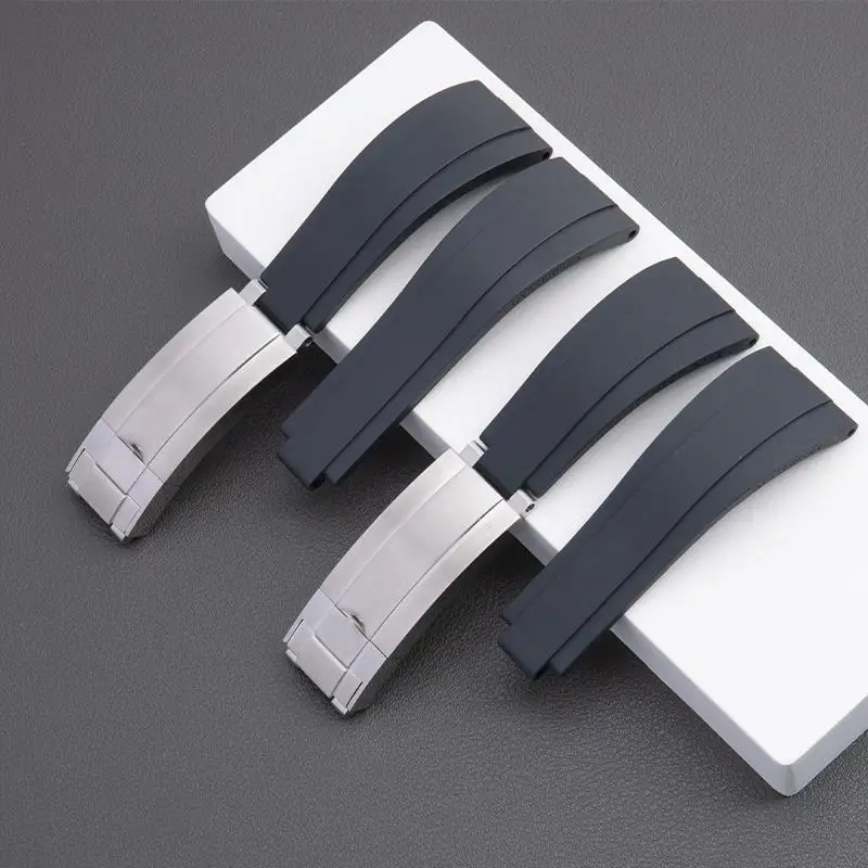 Ремешок BEFIA 20 мм 21 резиновый с короткой пряжкой для часов подходит Rolex Daytona Submariner