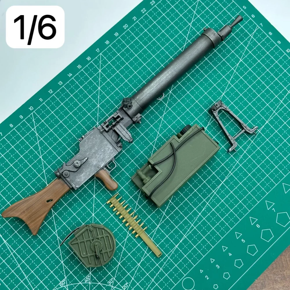 Фото Фигурки солдат в масштабе 1/6 MG08/15, модель пулемета, немецкий пластиковый комплект с водяным охлаждением WWI для 12-дюймового военного дисплея №3