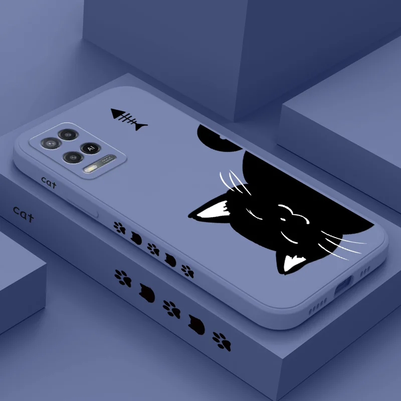 Big Black Cat Phone Case For OPPO A54 A74 A57 A96 A76 A36 A95 A12 A15 A15S A16 A16K A9 A5 2020 Reno 8 8Z 7 7Z 6 5 F9 4G 5G
