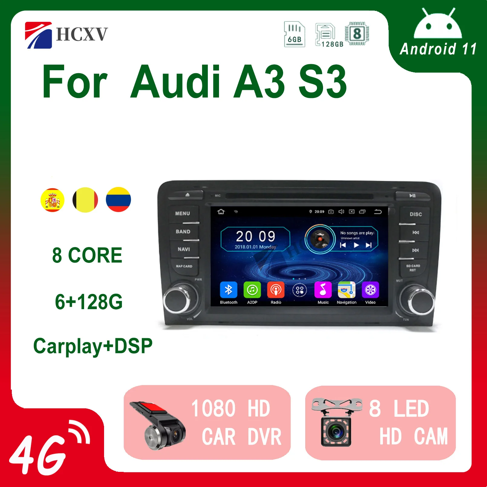

Автомобильная стереомагнитола HCXV Android для Audi A3 S3 7 ''Android стерео Автомобильная навигационная и мультимедийная система Dvd плеер аудио Gps Автора...