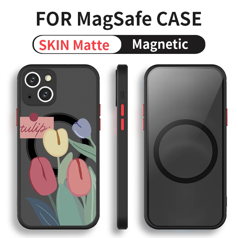 

Luxury Magnetic For Magsafe Wireless Charge Phone Case For iPhone 13 14 12 11 Pro Max Mini X XR XS 14Plus Shockproof Armor Cover