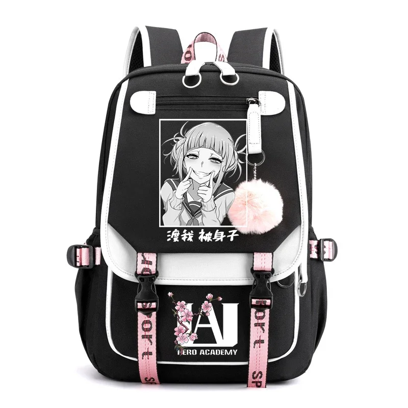 Мой аниме мультфильм Himiko Toga Bookbag для мальчиков и девочек розовый рюкзак Boku No Hero