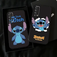 disney cartoon stitch phone case for huawei honor 10 v10 10i 10 lite 20 v20 20i 20 lite 30s 30 lite pro black carcasa funda