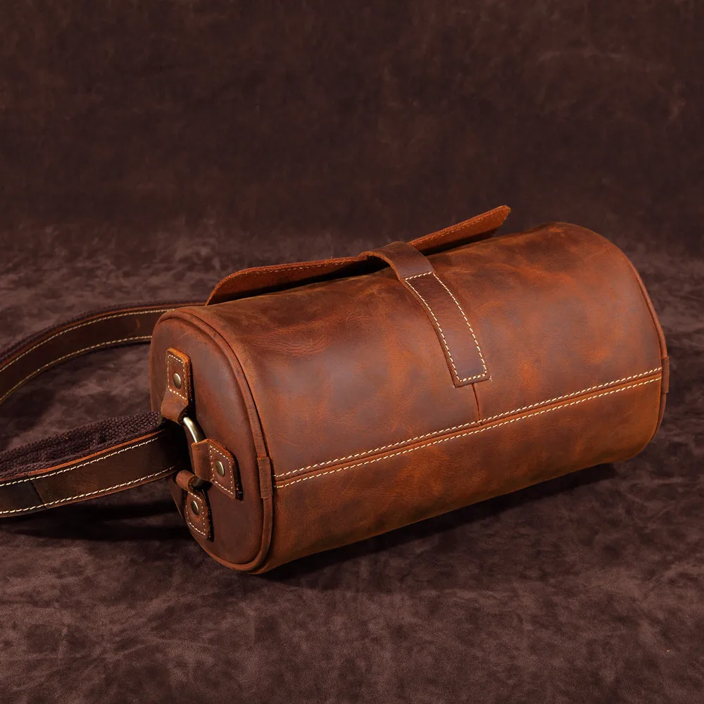 Vintage Genuine Leather Men Bag Shoulder Crossbody Designer Male Casual Sling Messenger Crazy Horse Handbag Fashion Travel Bags