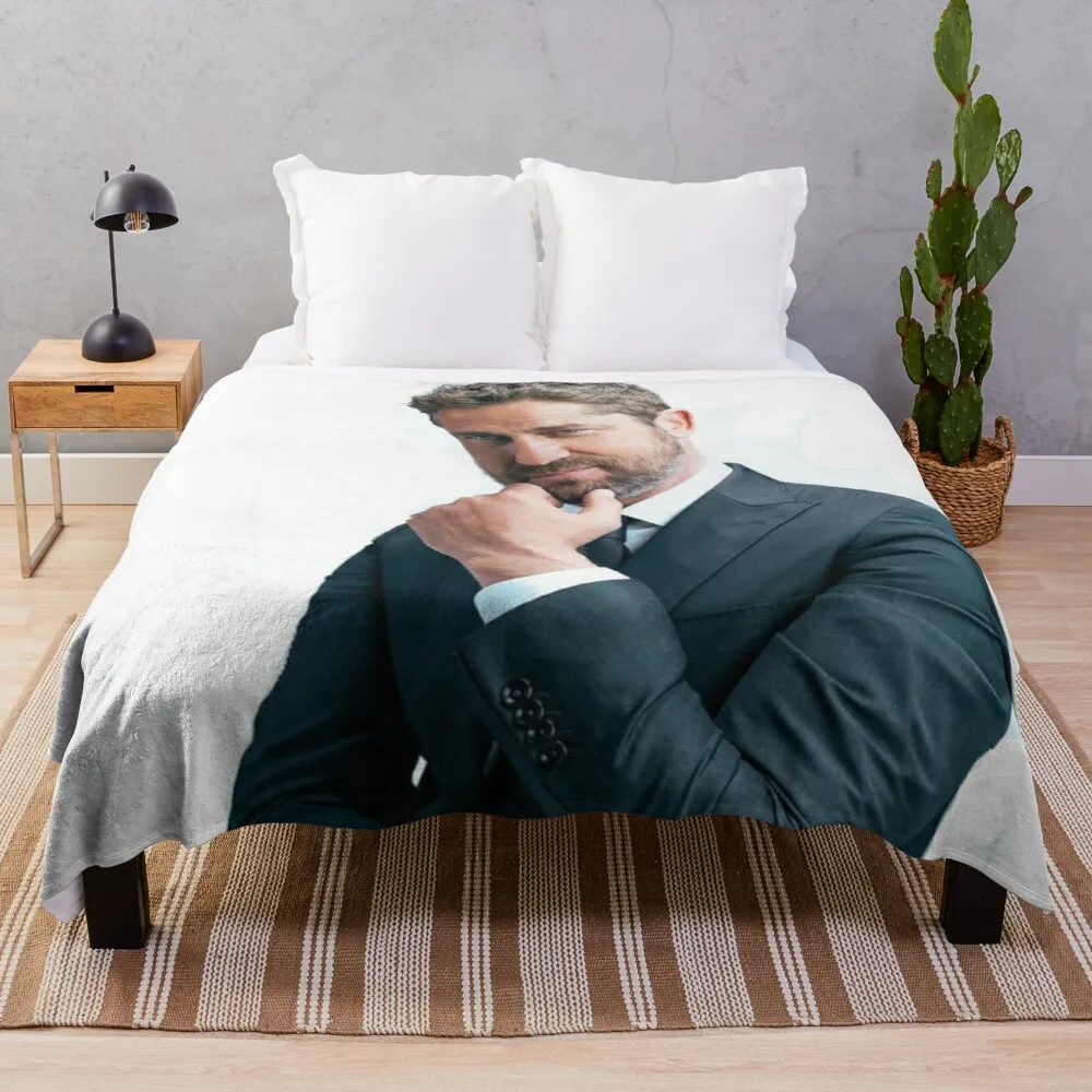 

Gerard butler Throw Blanket Comfort Recieving Blankets Summer Blanket Jacquard Blankets Ands
