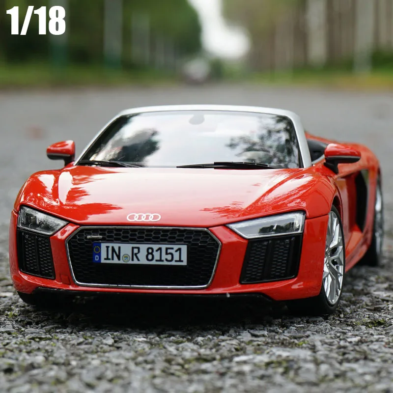 

1:18 Audi R8 V10 Plus Spyder трансформер родстер литый под давлением автомобиль модель игрушечного автомобиля оригинальная коробка коллекционные подарки Бесплатная доставка