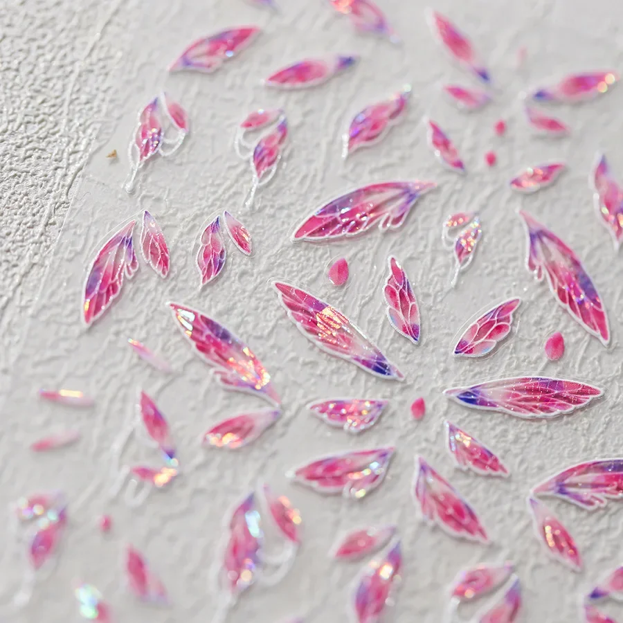 Блестящие лазерные сладкие розовые градиентные поляризационные перьяные крылья