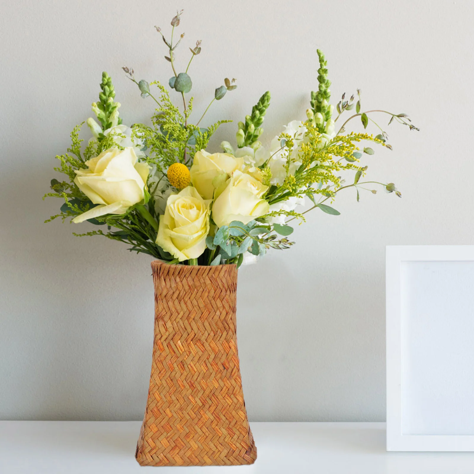 Плетеная ваза банка для карандашей офисный держатель горшка органайзер чехол