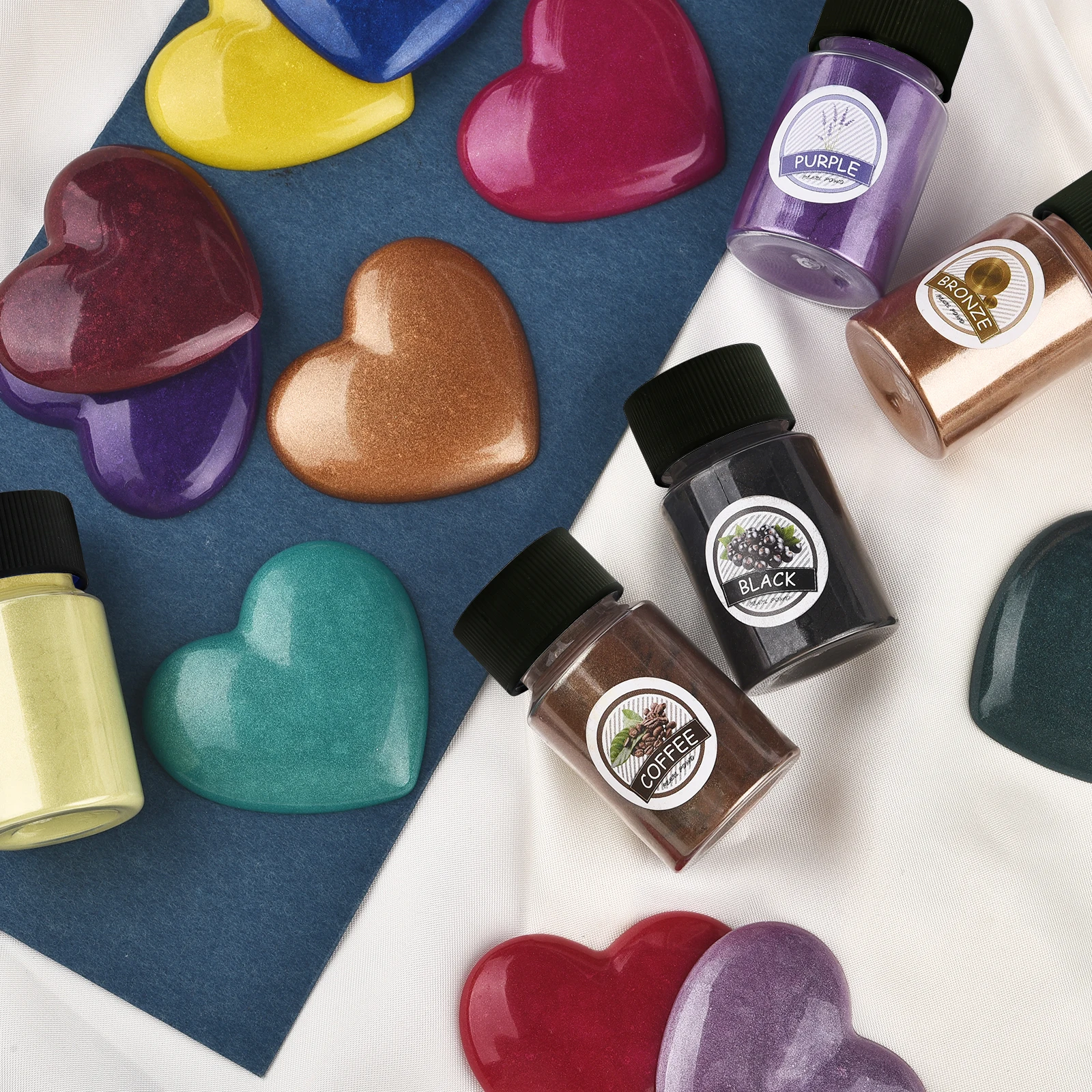 6 цветов/коробка зеркальный натуральный слюдяный жемчужный порошок краска для