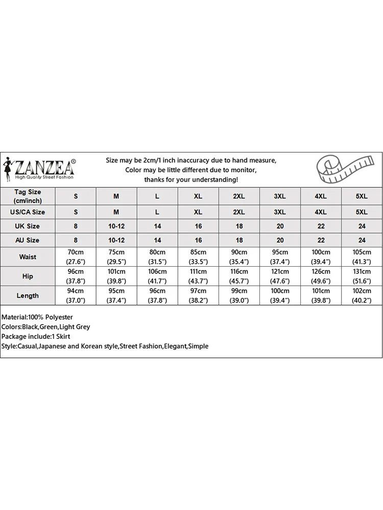 Модная женская Однотонная юбка-карго ZANZEA 2024 Повседневная Свободная длинная юбка