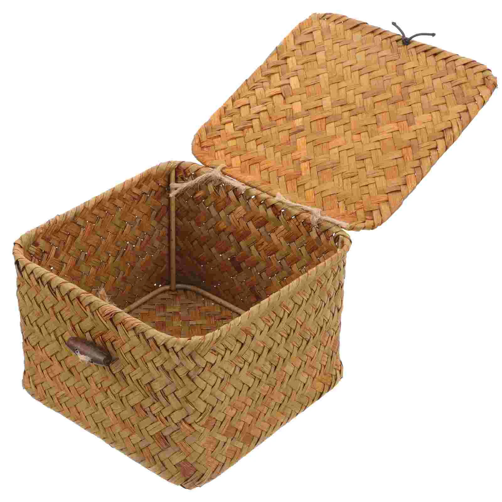 

Woven Basket Desktop Woven Sundries Basket Desktop Storage Organizer Home Supply