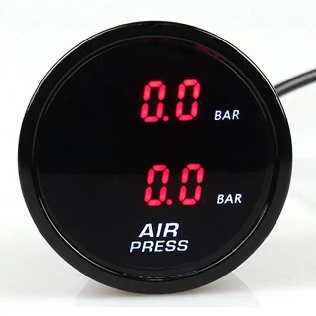 

52 мм двойной пневматический пресс ure манометр PSI пневматическая подвеска пневматический пресс красный/синий светодиодный ОД 2 шт. 1/8 NPT электрический датчик 2 м провода