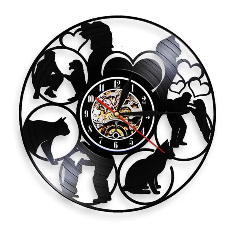 

Animals Care Vinyl Record Clock Pet Health Clinic Wall Clock Pet Clinic Wall Sign Dog Cat Care Wall Decor Dog Cat Lovers Gift