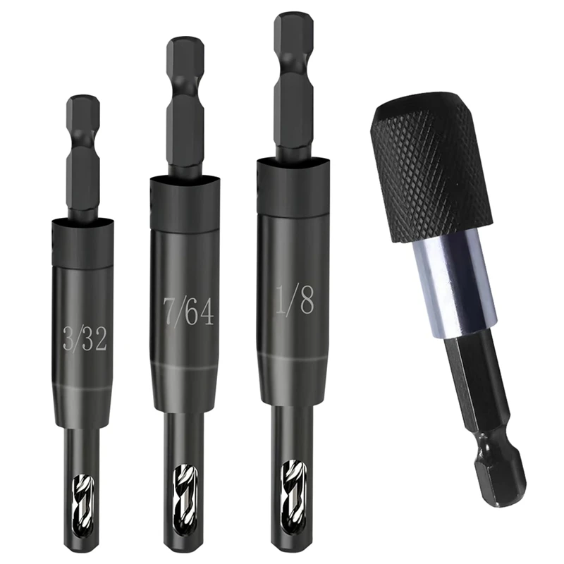 Самодельная фреза 3/32 дюйма 7/64 1/8 с держателем для бит на 1/4 шестигранный хвостовик
