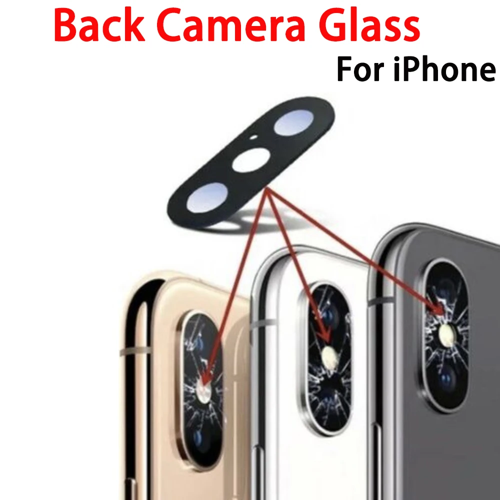 

10X для Apple iPhone X, XS, Max, XR, 8, 7, 7P, 6s, 6S Plus, 6P, 6, заднее стекло, запасная часть для объектива камеры и 3m клейкий слой