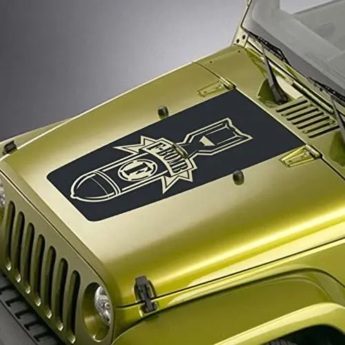 

F-Bomb светонепроницаемая наклейка на капот, совместимая с Jeep Wrangler TJ YJ JK JKU-матовый черный