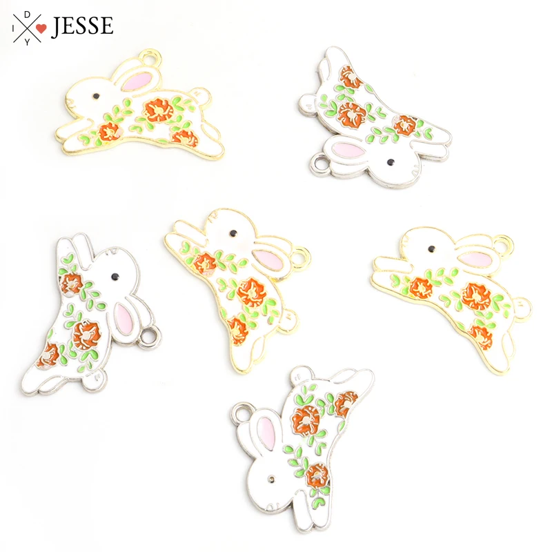 

10 шт., эмалированные подвески в виде кролика