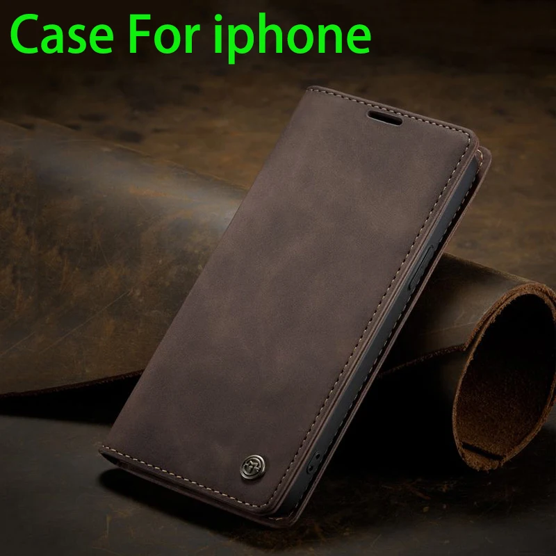 

Silicone Magnetic Flip Leather Wallet Case for Iphone 6 7 8 Plus SE 5 S XR X Luxury Phone Cover for Iphone 11 12 13 Pro Max XS