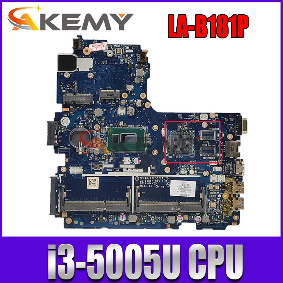 

ZPL40 ZPL50 ZPL70 LA-B181P Motherboard i3-5005U CPU Mainboard For HP Probook 450 G2 798493-001 laptop motherboard Tested