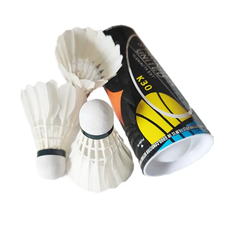 Воланы для бадминтона с утиными перьями 3 шт. перьевые воланы стабильные