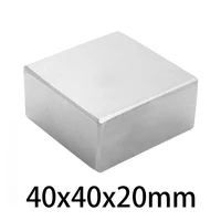 12pcs 40x40x20mm square rare earth neodymium magnet n35 block neodymium magnet 40x40x20 super strong powerful magnets 404020