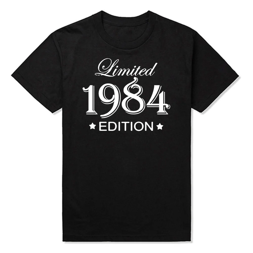 

Funny Summer Style Limited Edition 1984 T Shirts Men Funny Birthday Short Sleeve O Neck Cotton Man Made In 1984 T-shirt Tops