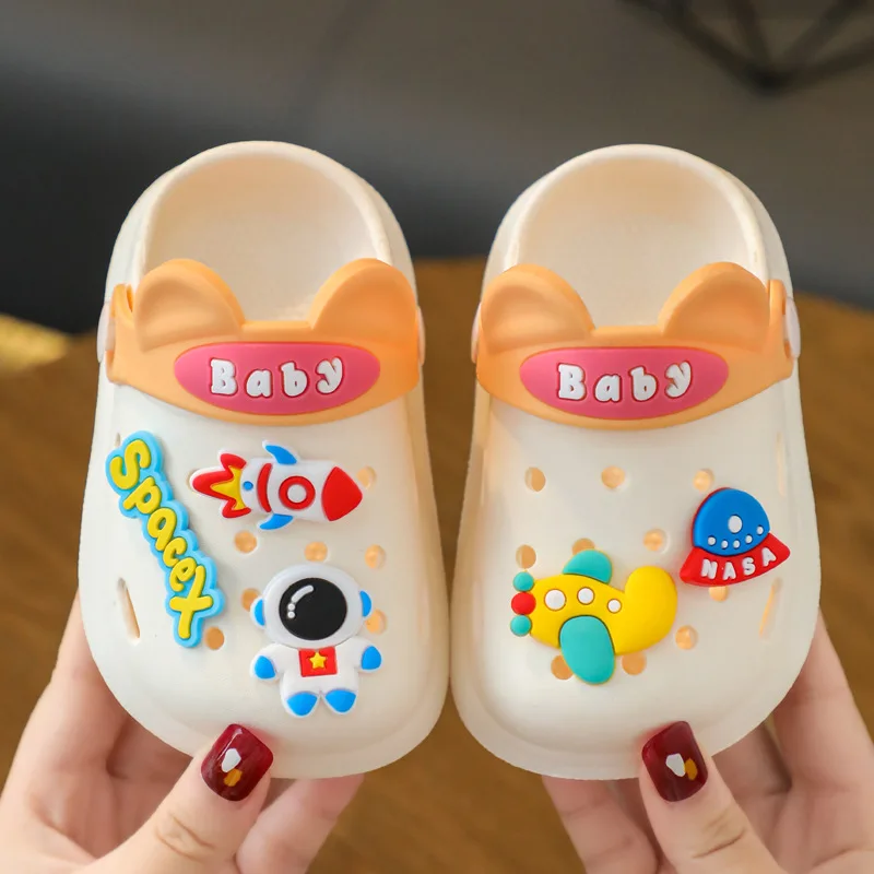 

Summer Baby Shoes Sandals for Girls Boys Slippers Cartoon Rocket Plane Space Sandal Infant for Children Garden Shoes