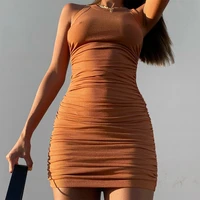 2022 new pleated ribbed dress spring and summer womens clothing
