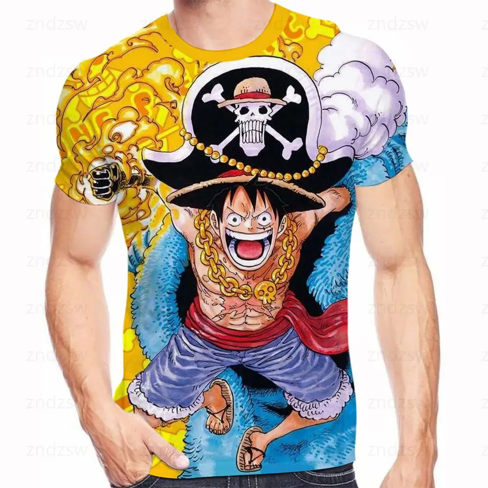 

Anime Clothes Leisure Top Harajuku Style T-shirts Parent-child Wear Cool Oversized T-shirt One Piece-Luffy Zoro Shopping Dry