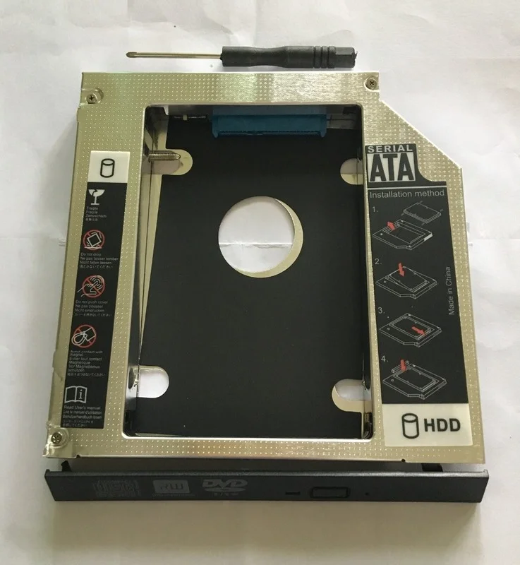 

New 9.5mm SATA 2nd Hard Drive Adapter Case HDD Caddy For Dell Latitude E6310 E6400 E6410 E6420 E6500 E5400 M2400 M4500