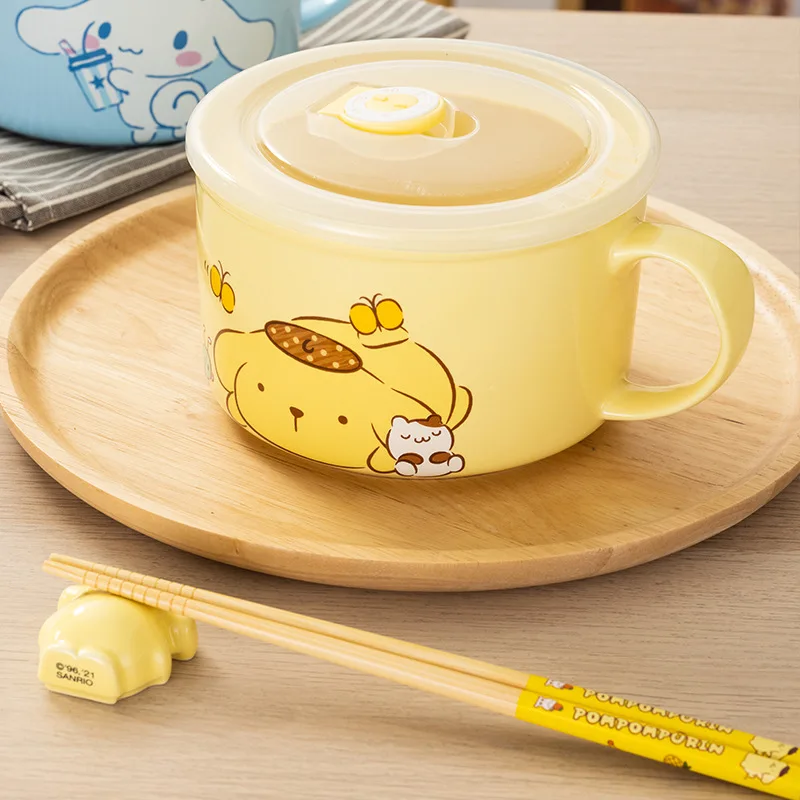 Керамическая миска Sanrio Hello Kitty My Melody Cinnamoroll герметичная для свежести с крышкой