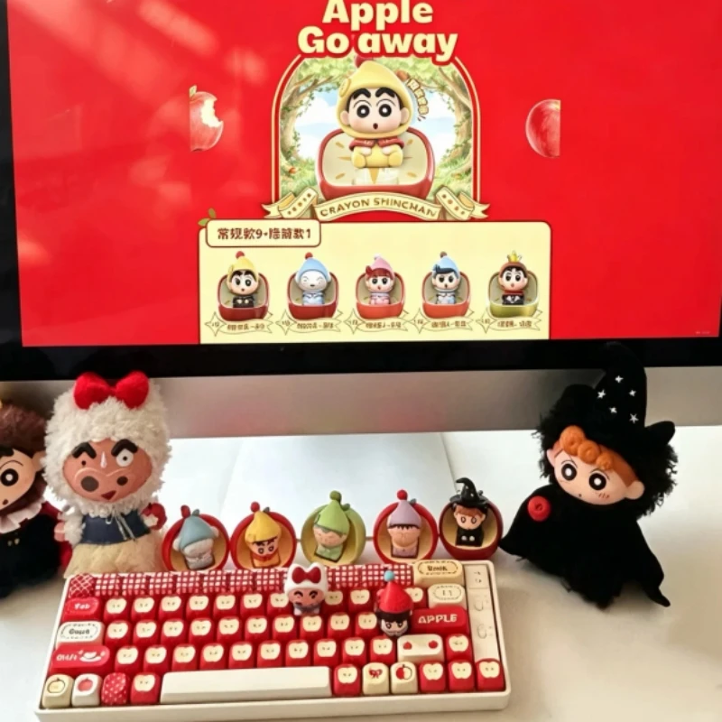 Фото В наличии: Оригинальные игрушки-сюрпризы Maiwa Crayon Shin-chan Shirokama Windman Dwarf Fairy Tale Knock Knock Keyboard Keycap Blind Box – подарки №2