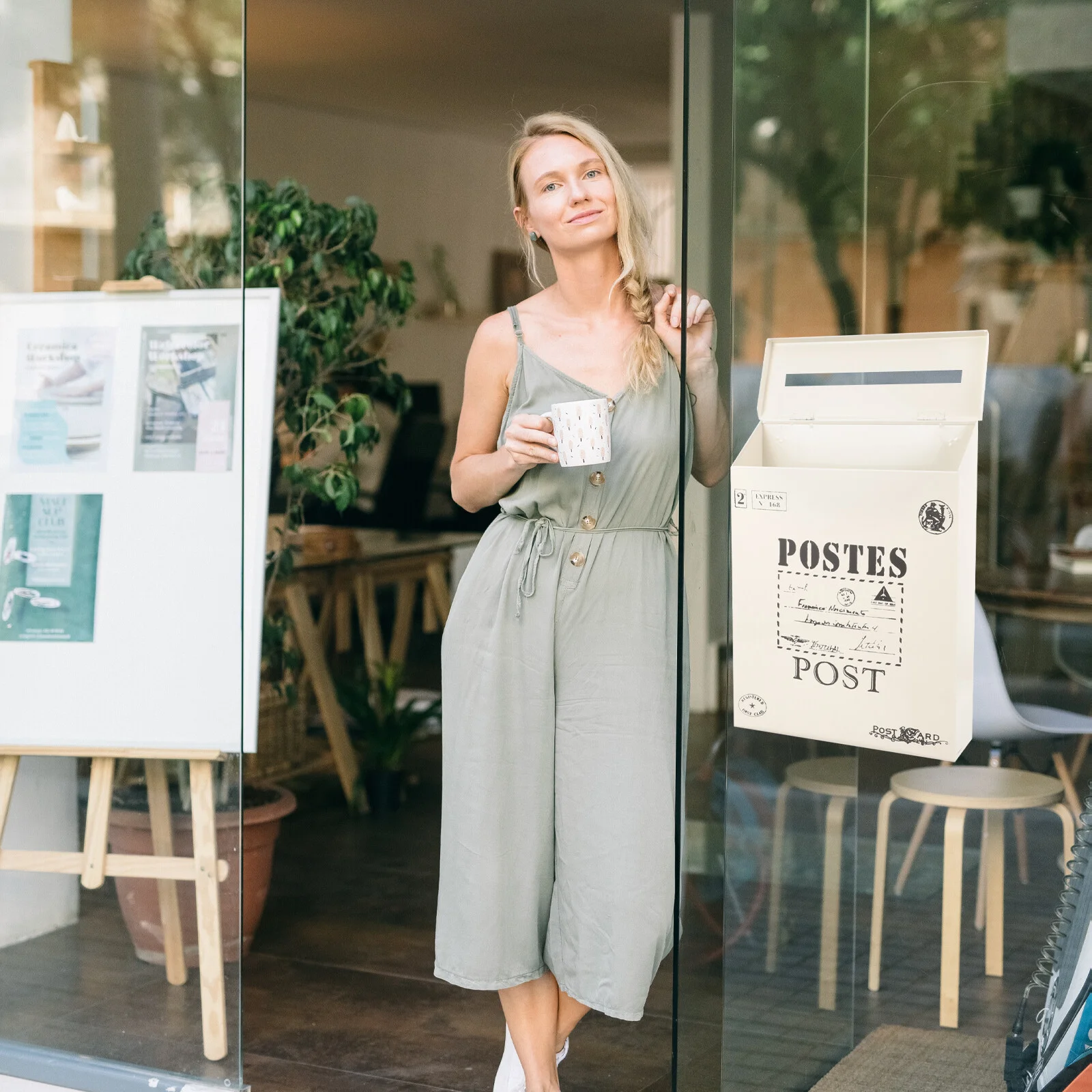 

Wall-mount Mailboxes Iron Letter Garden Hanging 30x23cm Wrought Suggestion Metal American Style Office