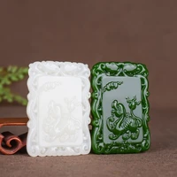 hot selling natural hand carved jade kirin necklace pendant fashion jewelry accessories men women luck gifts
