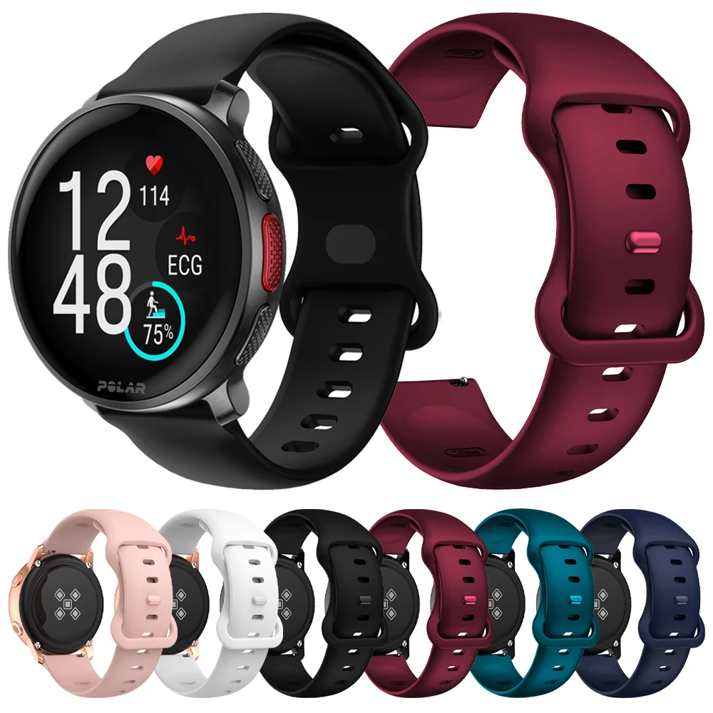 Силиконовый ремешок 20 мм 22 для Polar Vantage V3 M2/M Grit X Pro Titan Band Ignite 3 2 Unite Pacer Сменный