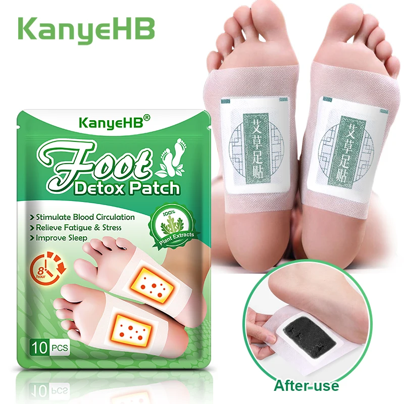 

10pcs=1bag Foot Detox Patch Relieve Foot Fatigue Stress Help Sleep Herbal Detoxification Plaster Promote Blood Circulation W015