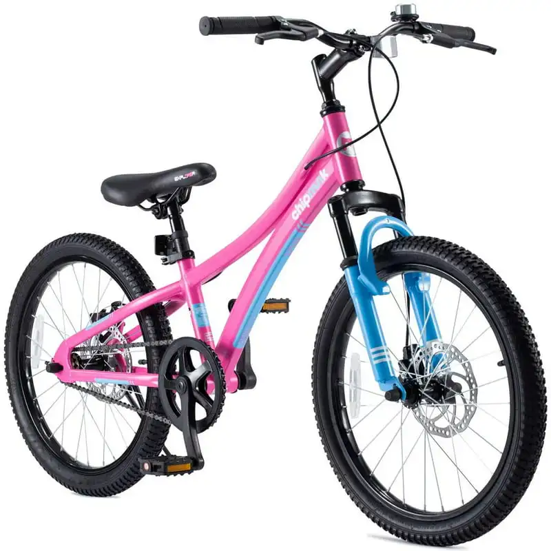 

Girls Kids Bike Explorer 20 Inch Front Suspension Aluminum Child's Cycle with Disc Brakes Pink